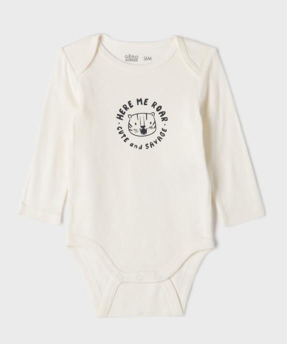 Bodies manches longues imprimés bébé garçon (lot de 3) vue3 - GEMO 4G BEBE - GEMO