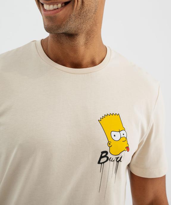 Tee-shirt manches courtes en coton imprimé homme - The Simpsons vue2 - SIMPSONS - GEMO
