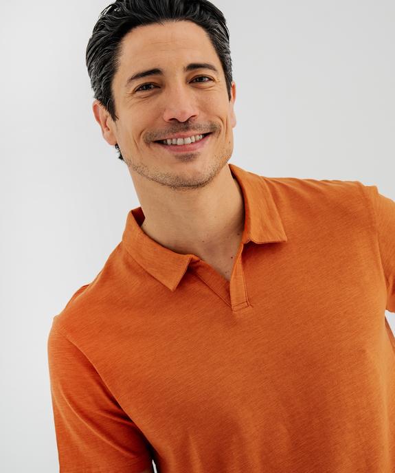 Polo manches courtes en jersey de coton flammé homme vue2 - GEMO 4G HOMME - GEMO