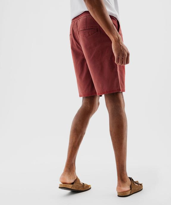 Bermuda chino en coton stretch à taille élastique homme vue3 - GEMO 4G HOMME - GEMO