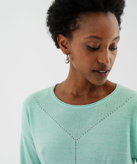 Pull en maille fine à effet plastron femme  vue2 - GEMO(FEMME PAP) - GEMO