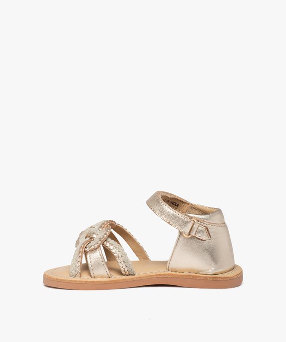 Sandales bébé fille en cuir à brides tressées – NA! vue3 - NA! - GEMO