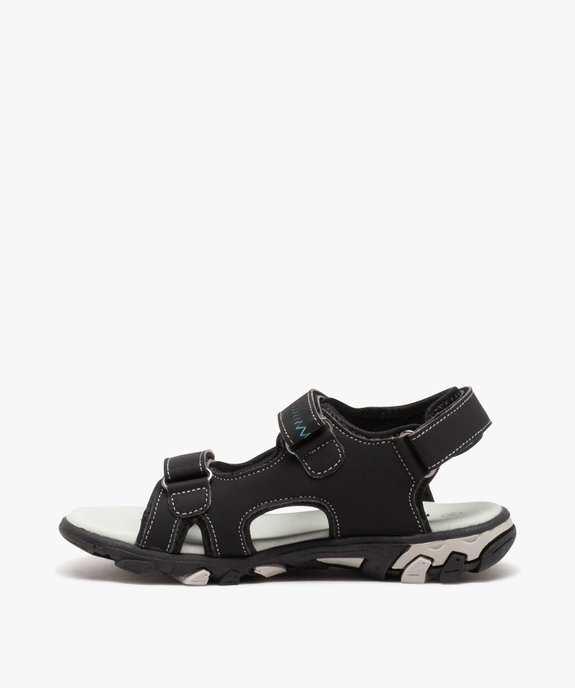 Sandales garçon sport avec trois brides à scratch et semelle crantée vue3 - BUGGY - GEMO