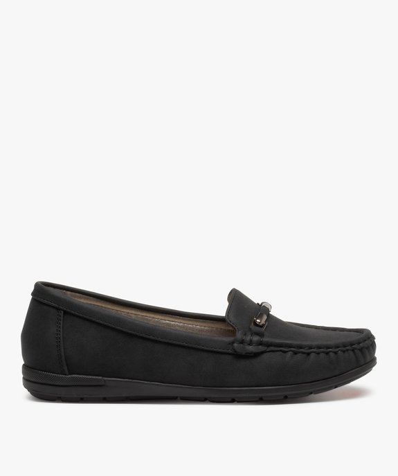 Mocassins femme à talon plat dessus suédine unie vue1 - GEMO (CASUAL) - GEMO