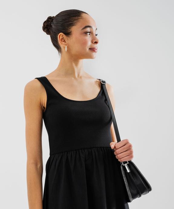 Robe longue avec buste en maille côtelée femme vue2 - GEMO 4G FEMME - GEMO