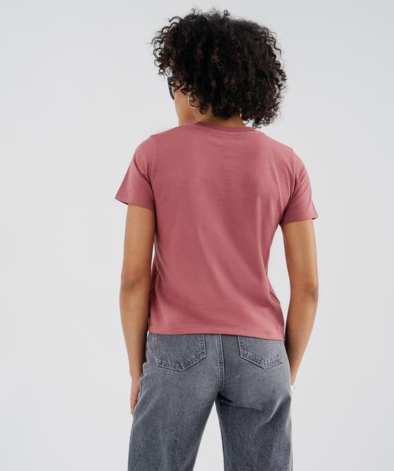 Tee-shirt manches courtes et col rond en coton résistant femme vue4 - GEMO(FEMME PAP) - GEMO