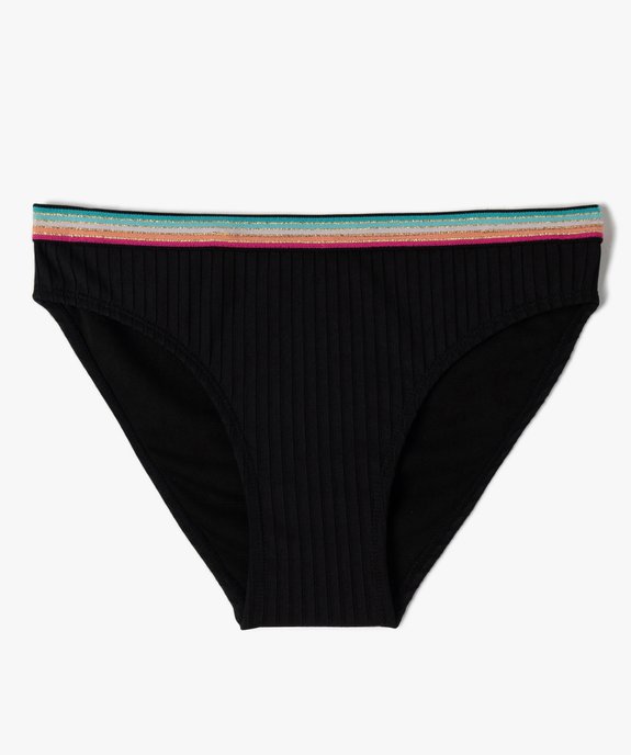 Bas de maillot de bain fille à bande rayée et pailletée vue1 - GEMO (JUNIOR) - GEMO