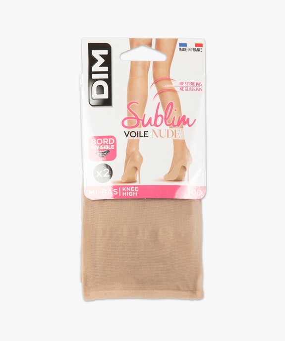 Mi-bas femme transparents  voile nude (lot de 2) - Sublim DIM vue3 - DIM - GEMO