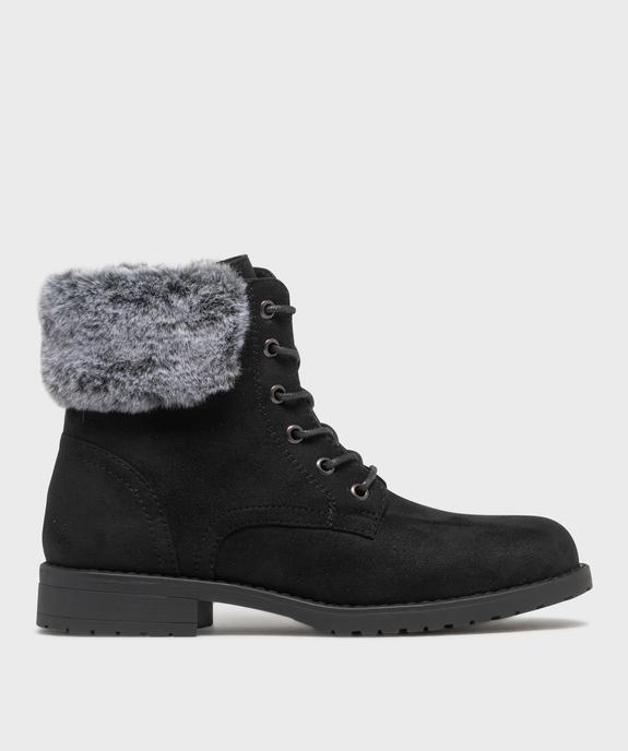 Boots fourrées à lacets, semelle crantée et col fantaisie femme vue2 - VALENTINA BALDA - GEMO