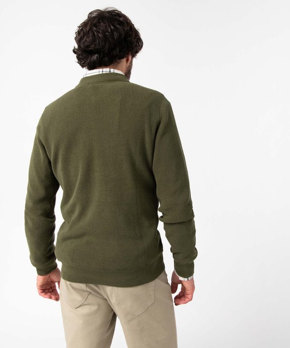 Pull homme en maille unie vue3 - GEMO (HOMME) - GEMO