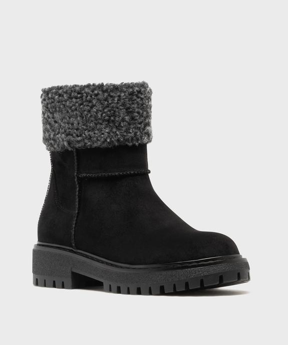 Boots avec tige en sherpa et semelle crantée femme - 5 Miles - 5 MILES Boots avec tige en sherpa et semelle crantée femme - 5 Miles vue2 - 5 MILES - GEMO