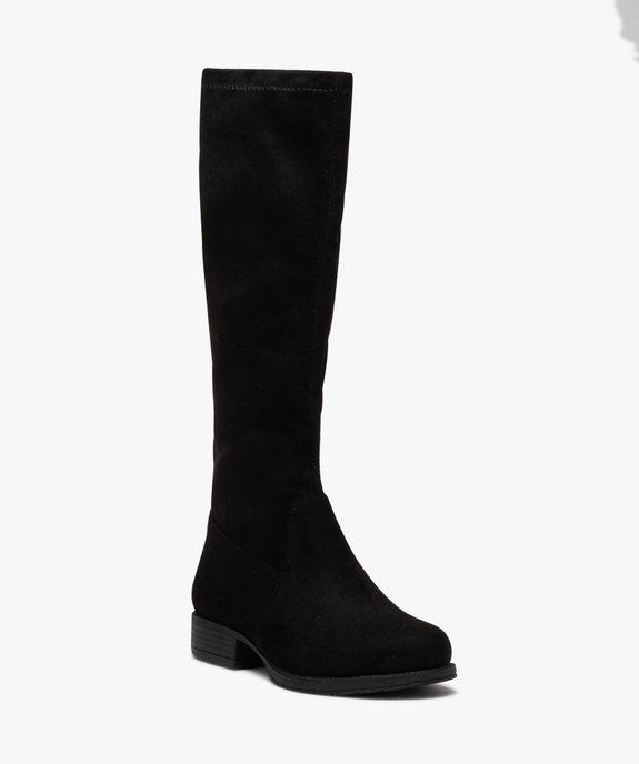 Bottes fille unies en suédine avec tige souple vue2 - GEMO (ENFANT) - GEMO
