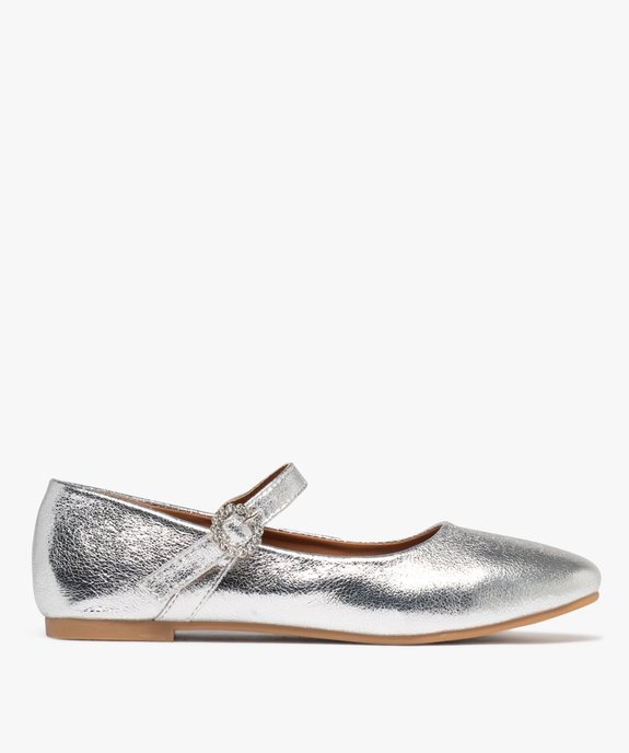 Ballerines métallisées avec bride à boucle strass femme vue2 - SANS MARQUE - GEMO