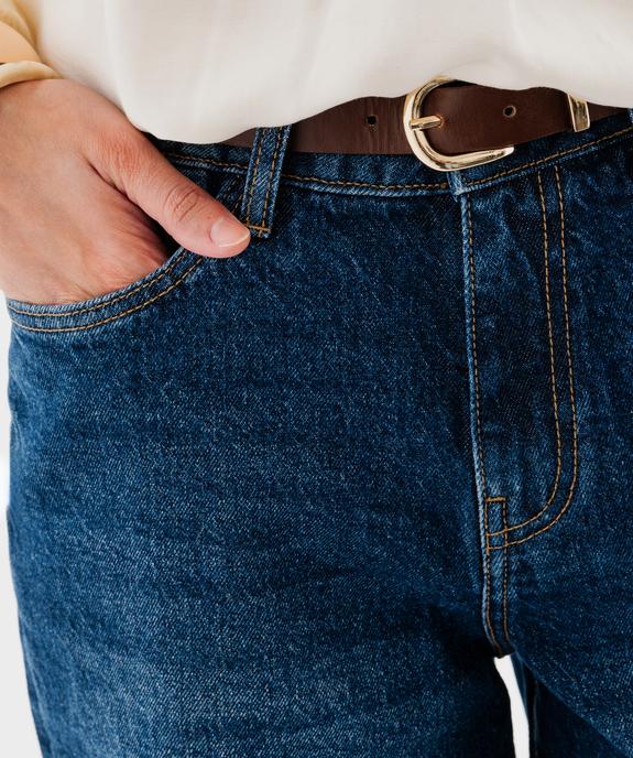 Short en jean large taille haute avec ceinture femme vue2 - GEMO 4G FEMME - GEMO