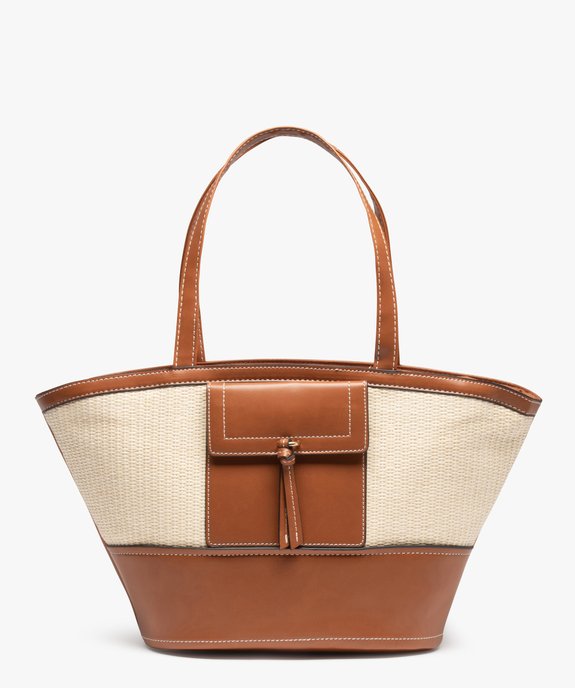 Sac femme bi-matières forme trapèze vue1 - GEMO (ACCESS) - GEMO