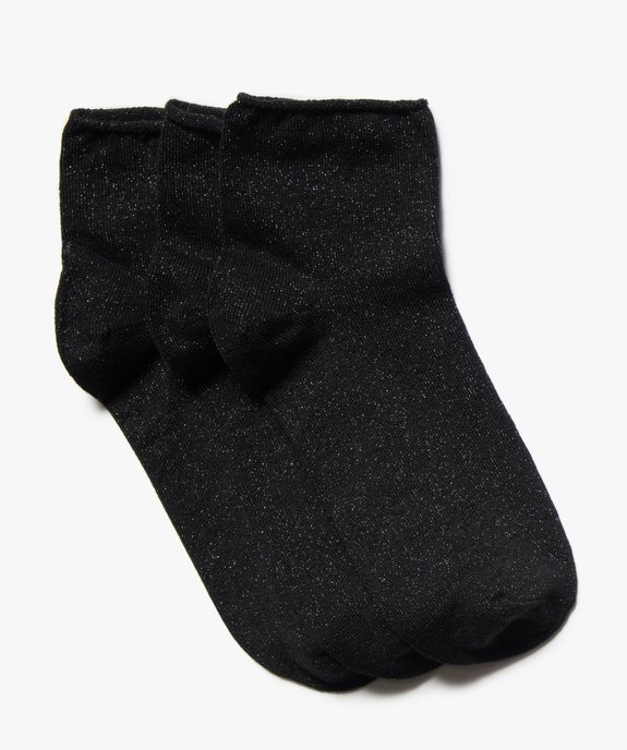 Chaussettes femme à paillettes tige courte (lot de 3 paires) vue1 - GEMO(HOMWR FEM) - GEMO