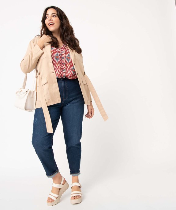 Jean femme grande taille coupe slim à taille haute vue5 - GEMO (G TAILLE) - GEMO