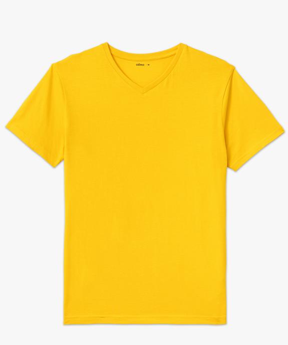 Tee-shirt à manches courtes et col V homme vue4 - GEMO 4G HOMME - GEMO