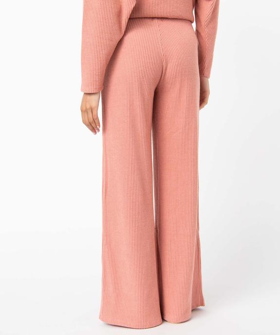 Bas de pyjama large en maille côtelée extra douce femme vue3 - GEMO 4G FEMME - GEMO