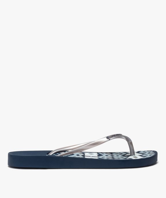 Tongs femme imprimées à fines brides - Copacabana vue2 - COPACABANA - GEMO