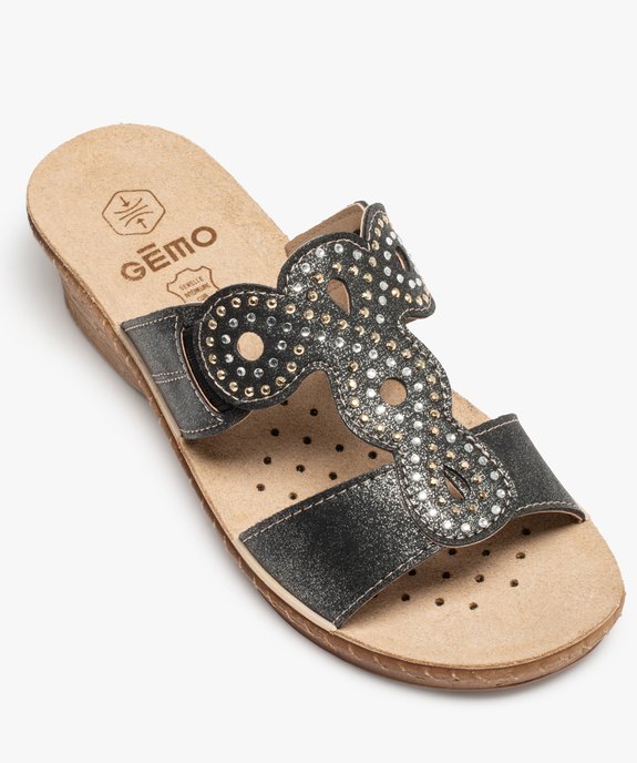 Mules femme confort à larges brides strass vue5 - GEMO (CONFORT) - GEMO