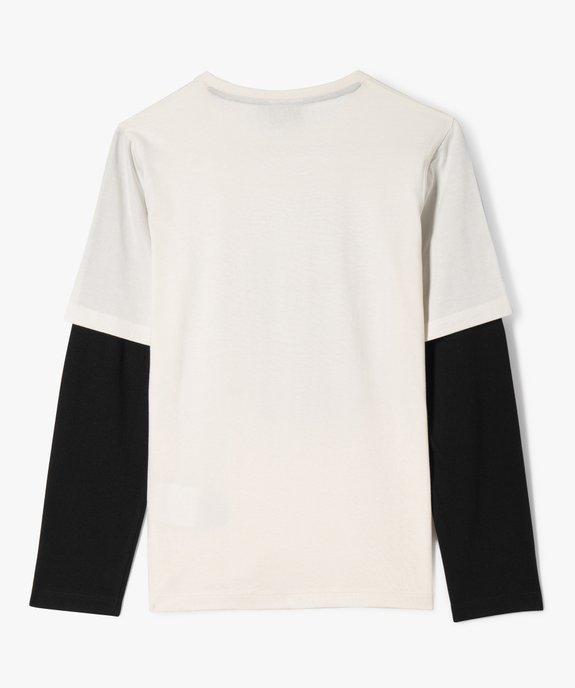 Tee-shirt manches longues effet 2 en 1 garçon - Dragon Ball Z vue4 - DRAGON BALL Z - GEMO