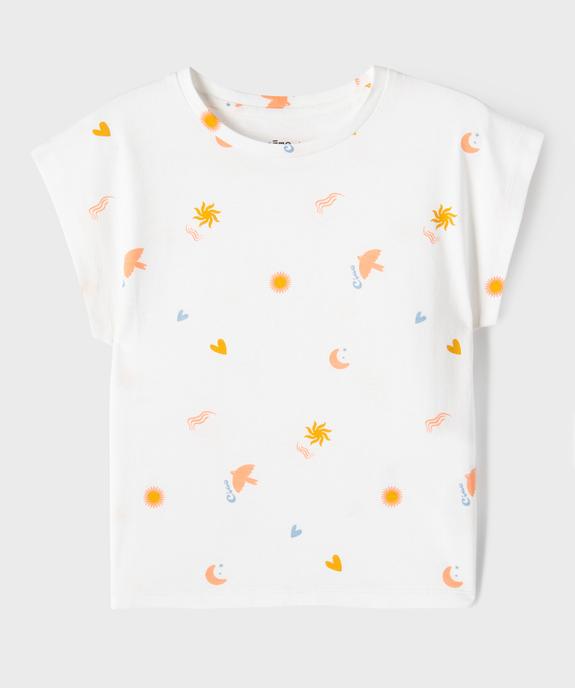 Tee-shirt imprimé à manches ultra courtes fille vue1 - GEMO 4G FILLE - GEMO