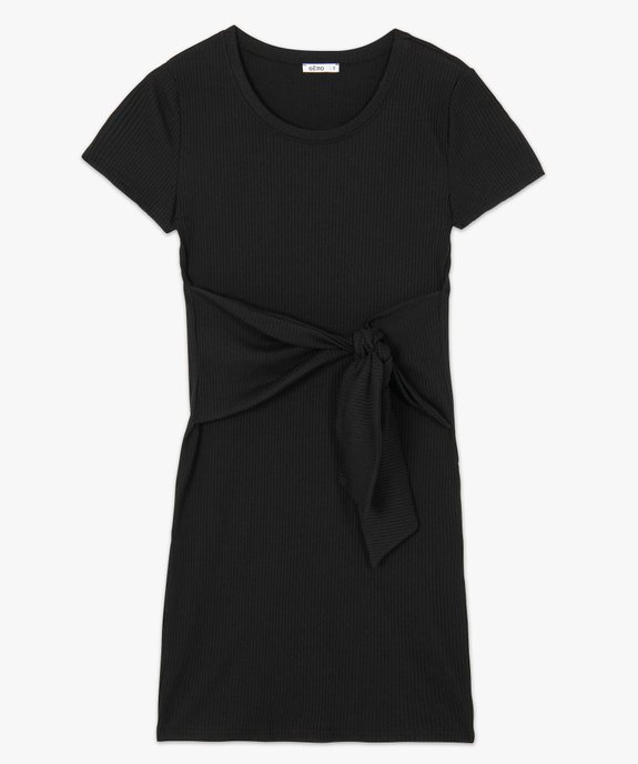 Robe femme à manches courtes en maille côtelée vue4 - GEMO(FEMME PAP) - GEMO