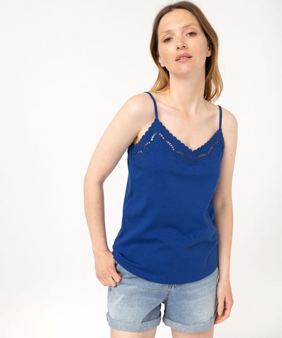 Débardeur à fines bretelles avec broderie anglaise femme vue2 - GEMO(FEMME PAP) - GEMO