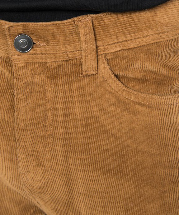 Pantalon homme droit en velours côtelé vue2 - GEMO (HOMME) - GEMO