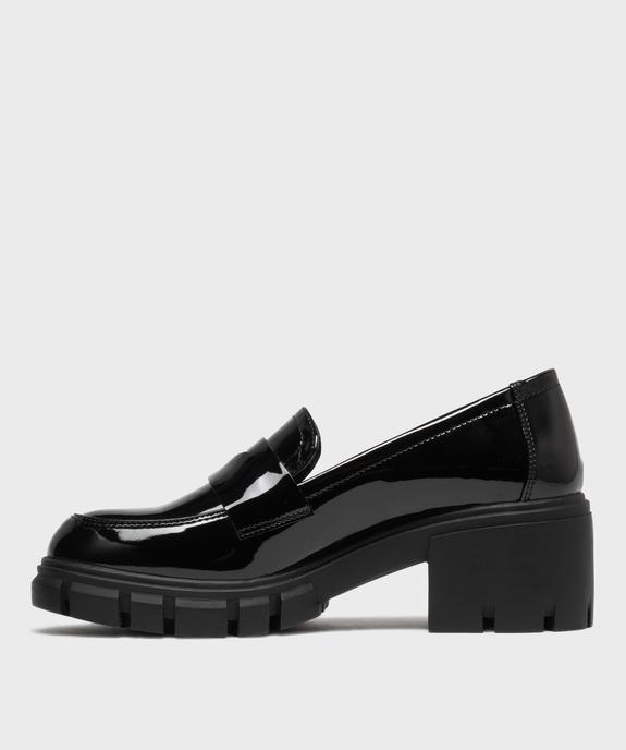 Mocassins vernis sur semelle crantée et talon bloc femme - 5 Miles vue3 - 5 MILES - GEMO