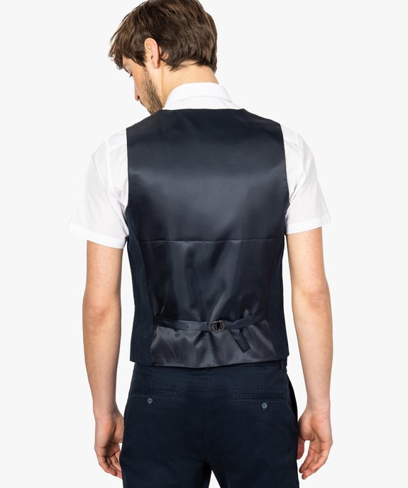Gilet de costume homme en lin avec doublure fantaisie vue3 - GEMO (HOMME) - GEMO