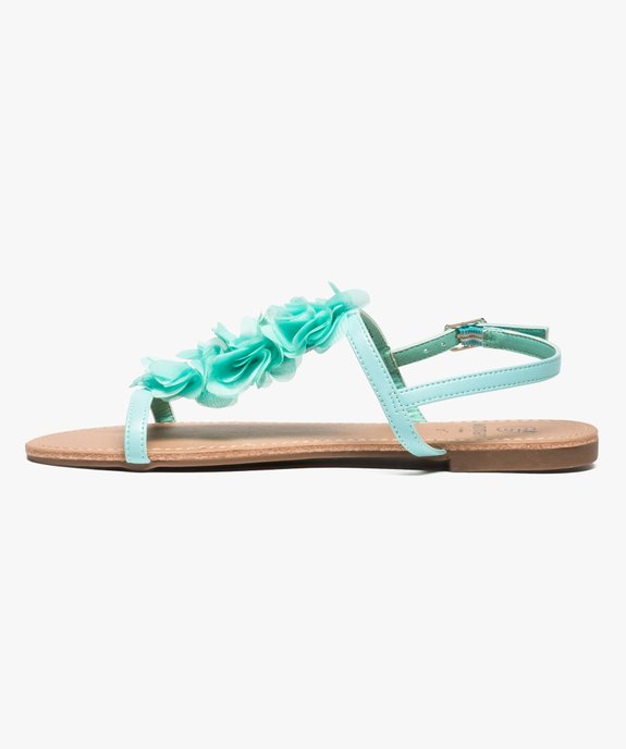 Sandales femme à talon plat ornées de fleurs en tissu vue3 - GEMO (CASUAL) - GEMO