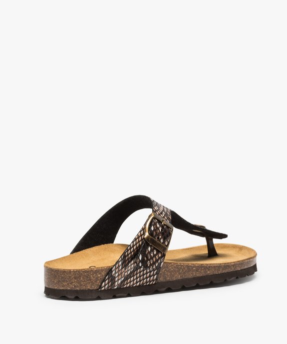 Sandales femme à talon plat et entredoigt vue4 - GEMO (CASUAL) - GEMO