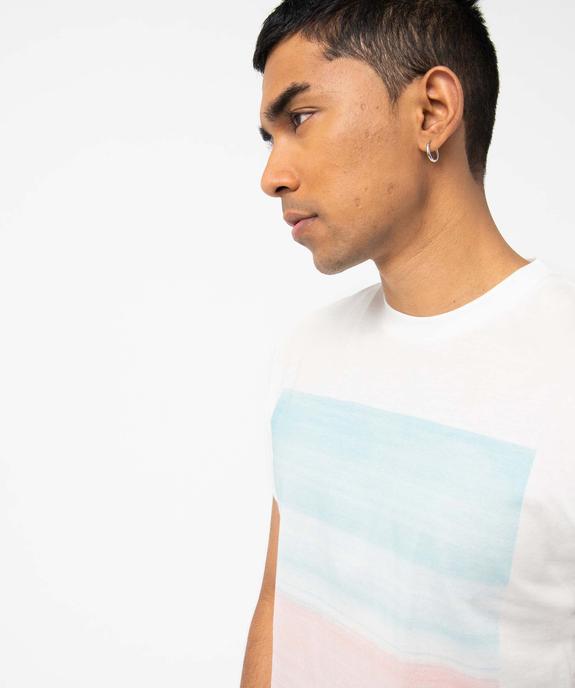 Tee-shirt homme à manches courtes motif abstrait pastel vue2 - GEMO (HOMME) - GEMO