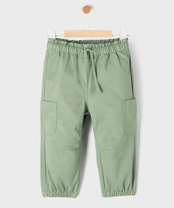 Pantalon cargo en toile de coton bébé fille vue5 - GEMO 4G BEBE - GEMO