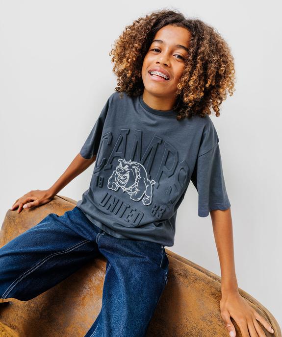 Tee-shirt manches courtes avec inscription en relief garçon - Camps United vue5 - CAMPS - GEMO