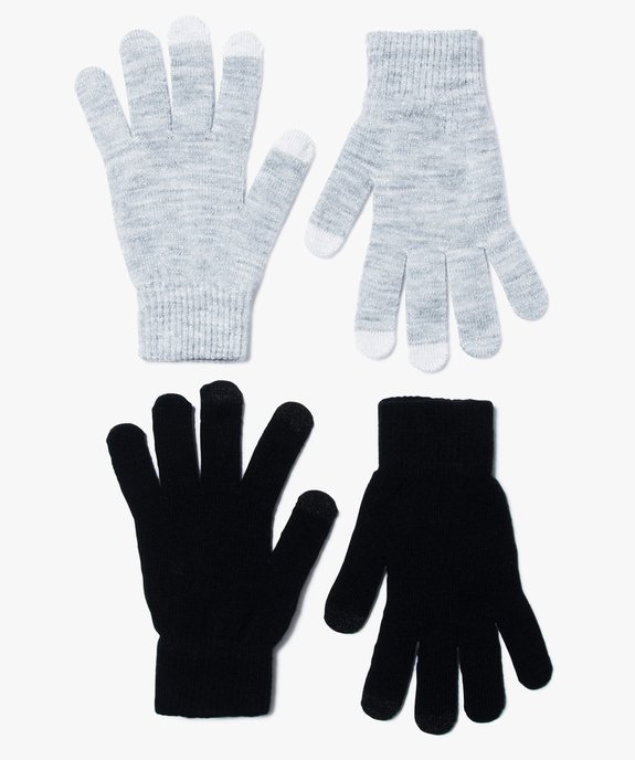 Gants adaptés aux écrans tactiles femme (lot de 2 paires) vue3 - GEMO (ACCESS) - GEMO