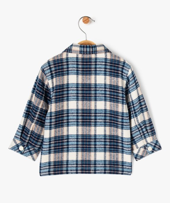 Chemise à carreaux en flanelle doublée polaire bébé garçon vue3 - GEMO(BEBE DEBT) - GEMO