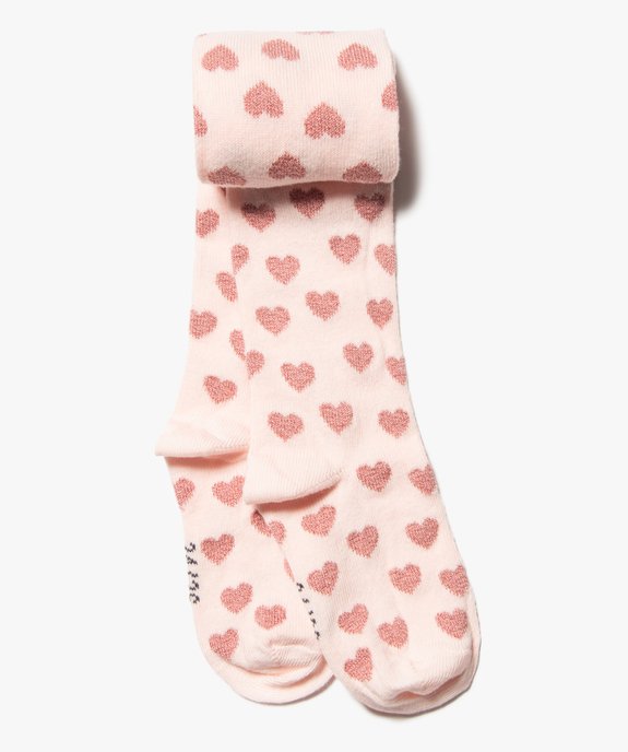 Collants bébé fille chaud imprimé cœurs vue1 - GEMO 4G BEBE - GEMO