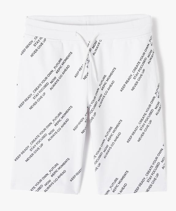 Bermuda en maille avec ceinture élastique garçon vue1 - GEMO (JUNIOR) - GEMO