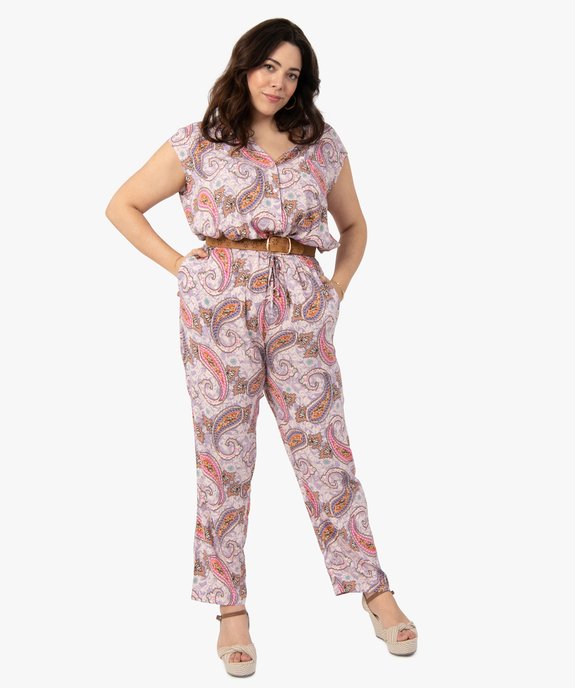 Combinaison pantalon femme grande taille à motifs cachemire vue1 - GEMO (G TAILLE) - GEMO