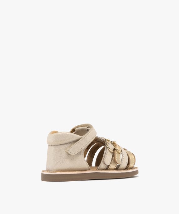 Sandales en cuir métallisé à brides bébé fille - NA! vue4 - NA! GEMO FOR GOOD - GEMO