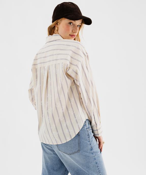 Chemise rayée en coton femme vue3 - GEMO(FEMME PAP) - GEMO