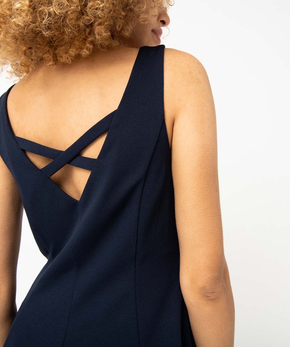 Robe femme avec col V et brides croisées dans le dos vue2 - GEMO(FEMME PAP) - GEMO
