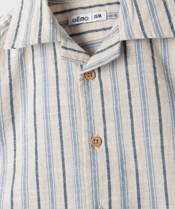 Chemise manches courtes à rayures bébé garçon vue2 - GEMO(BEBE DEBT) - GEMO
