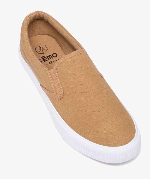 Slippers homme en toile unie vue5 - GEMO 4G HOMME - GEMO