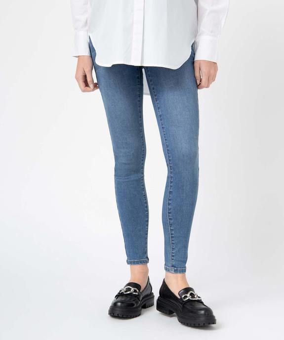 Jean de grossesse coupe Skinny avec bandeau haut vue1 - GEMO 4G MATERN - GEMO