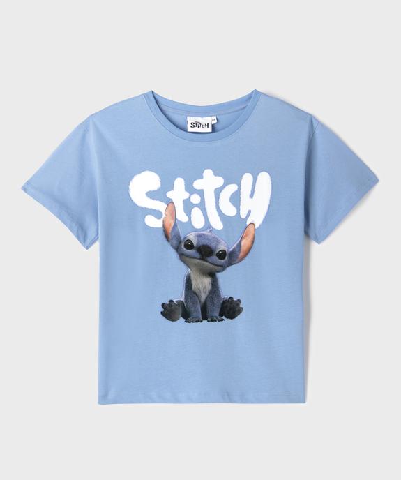 Tee-shirt manches courtes motif Stitch fille - Disney vue1 - LILO & STITCH - GEMO