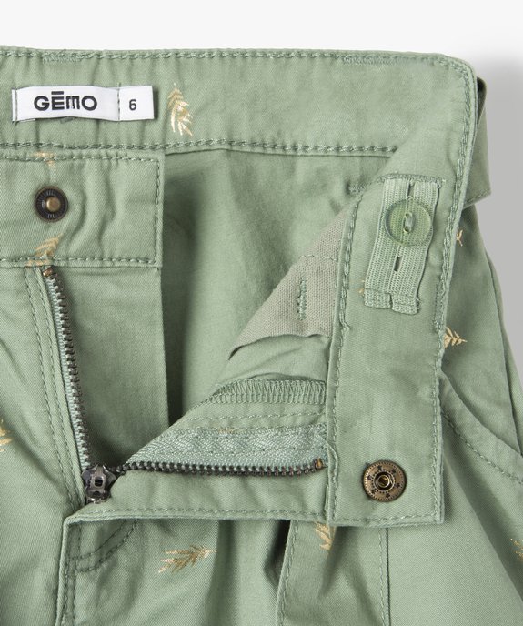 Short fille large en toile de coton à motifs dorés vue2 - GEMO (ENFANT) - GEMO